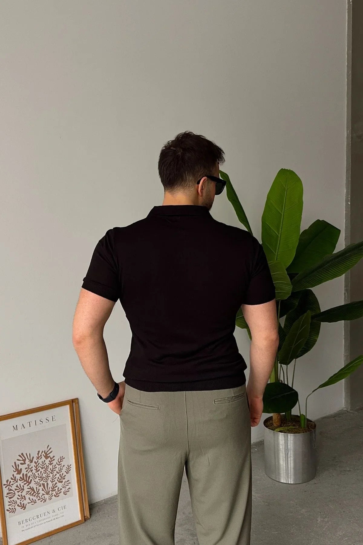 Osko Erkek Polo Yaka Pamuk Düz İnce Triko Tişört - Livio Ferri