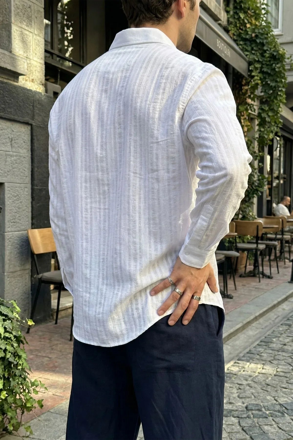 Portela Erkek %100 Pamuk Premium Oversize Erkek Gömlek - Livio Ferri