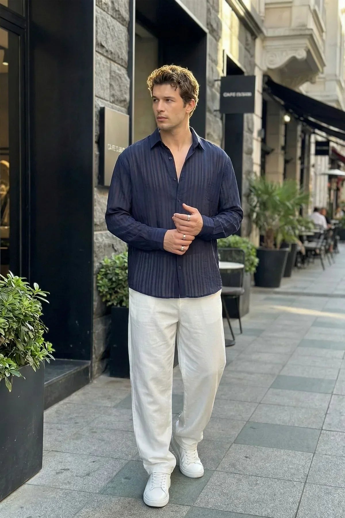 portela-erkek-100-pamuk-premium-oversize-erkek-gomlek-26399 - Livio Ferri