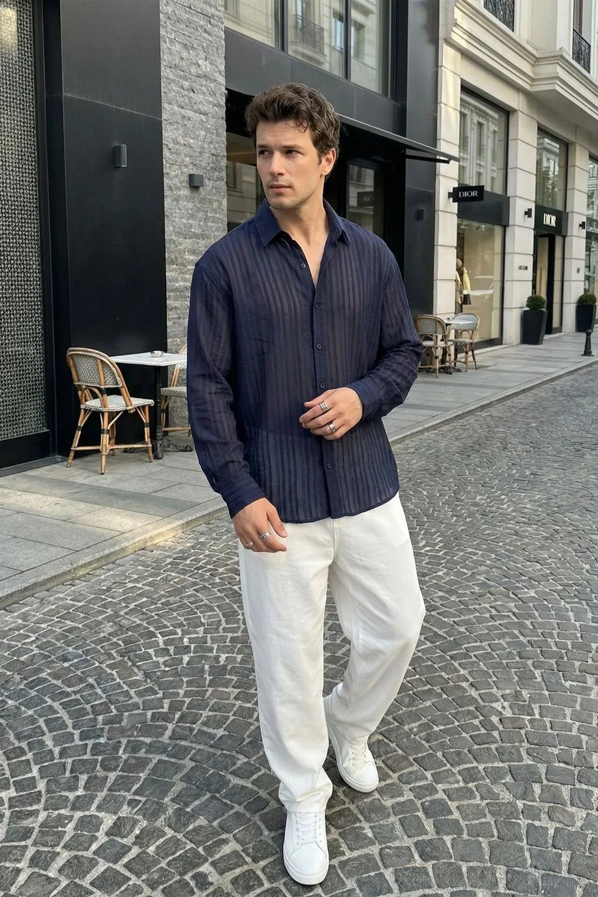 Portela Erkek %100 Pamuk Premium Oversize Erkek Gömlek - Livio Ferri
