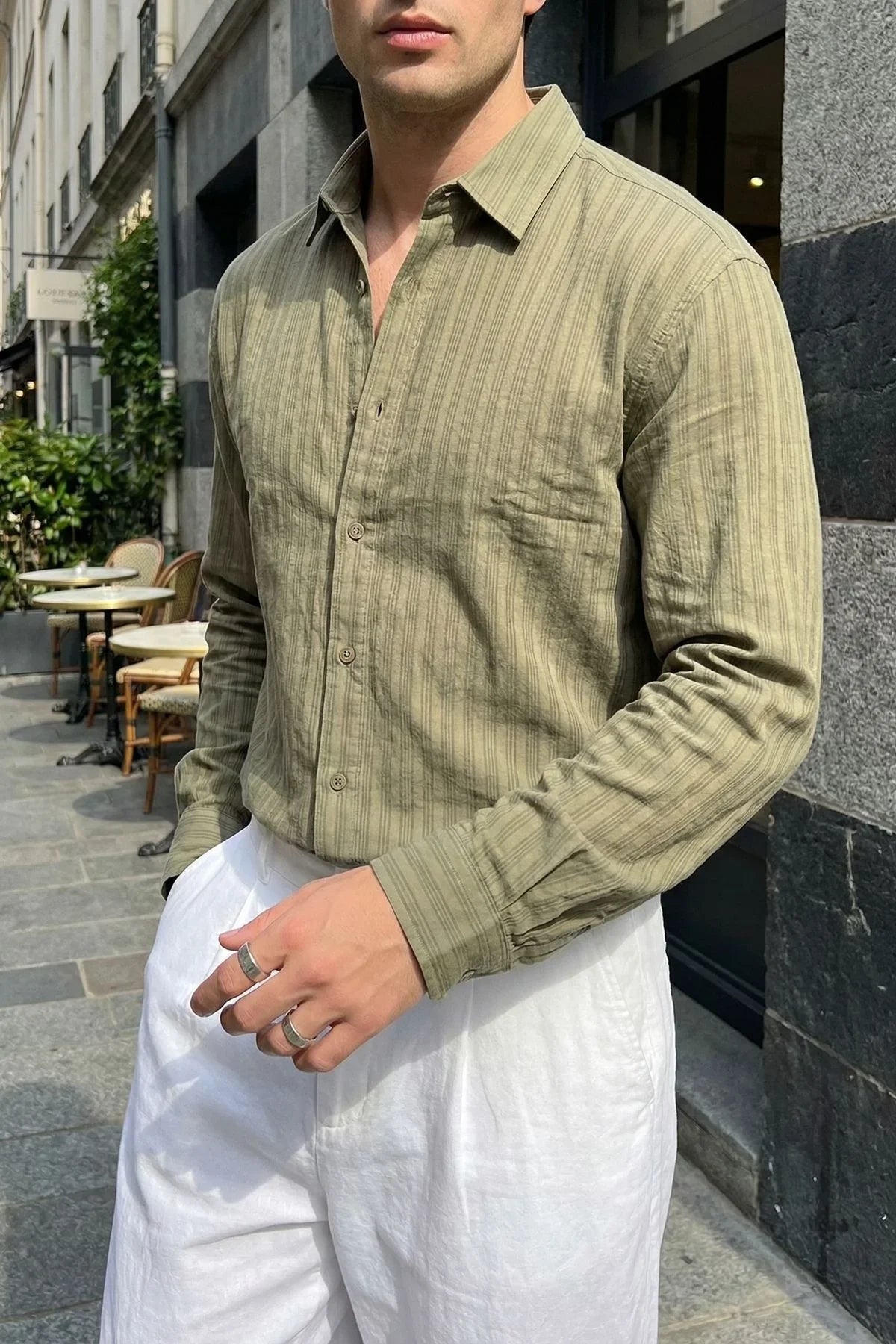 Portela Erkek %100 Pamuk Premium Oversize Erkek Gömlek - Livio Ferri