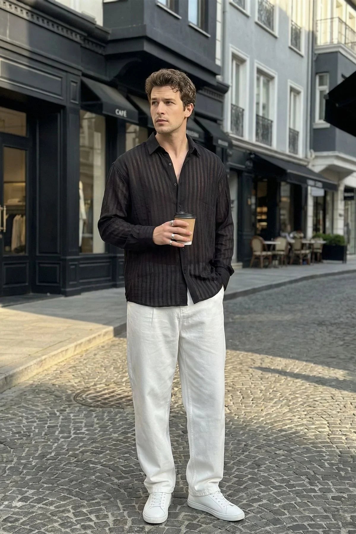 Portela Erkek %100 Pamuk Premium Oversize Erkek Gömlek - Livio Ferri