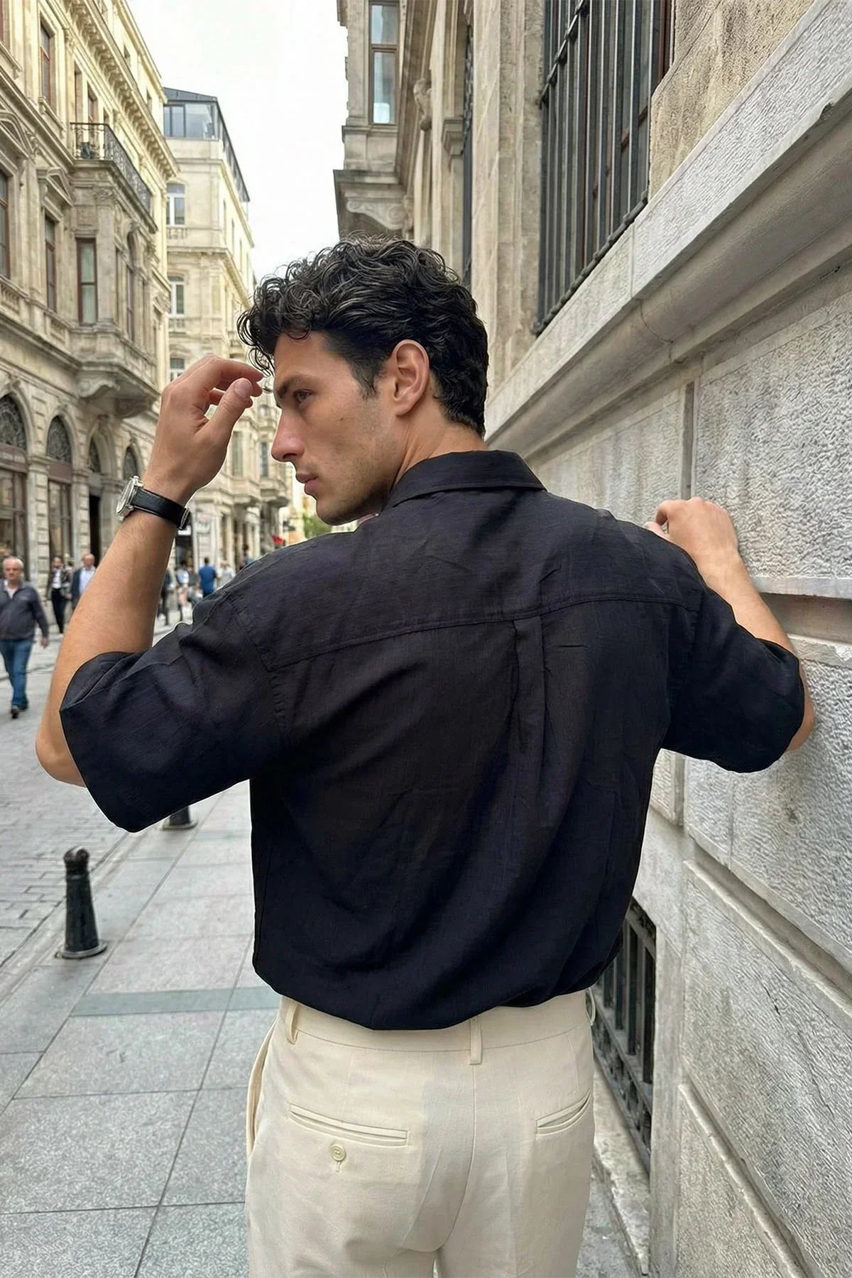 Saga Yüksek Kalite Modal Erkek Kısa Kol Gömlek Premium Dokulu - Livio Ferri