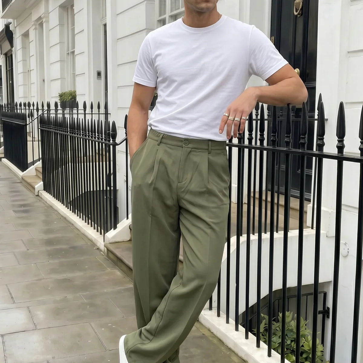 Salto Double Kumaş Pileli Erkek Baggy Pantolon Bol Paça Pantolon
