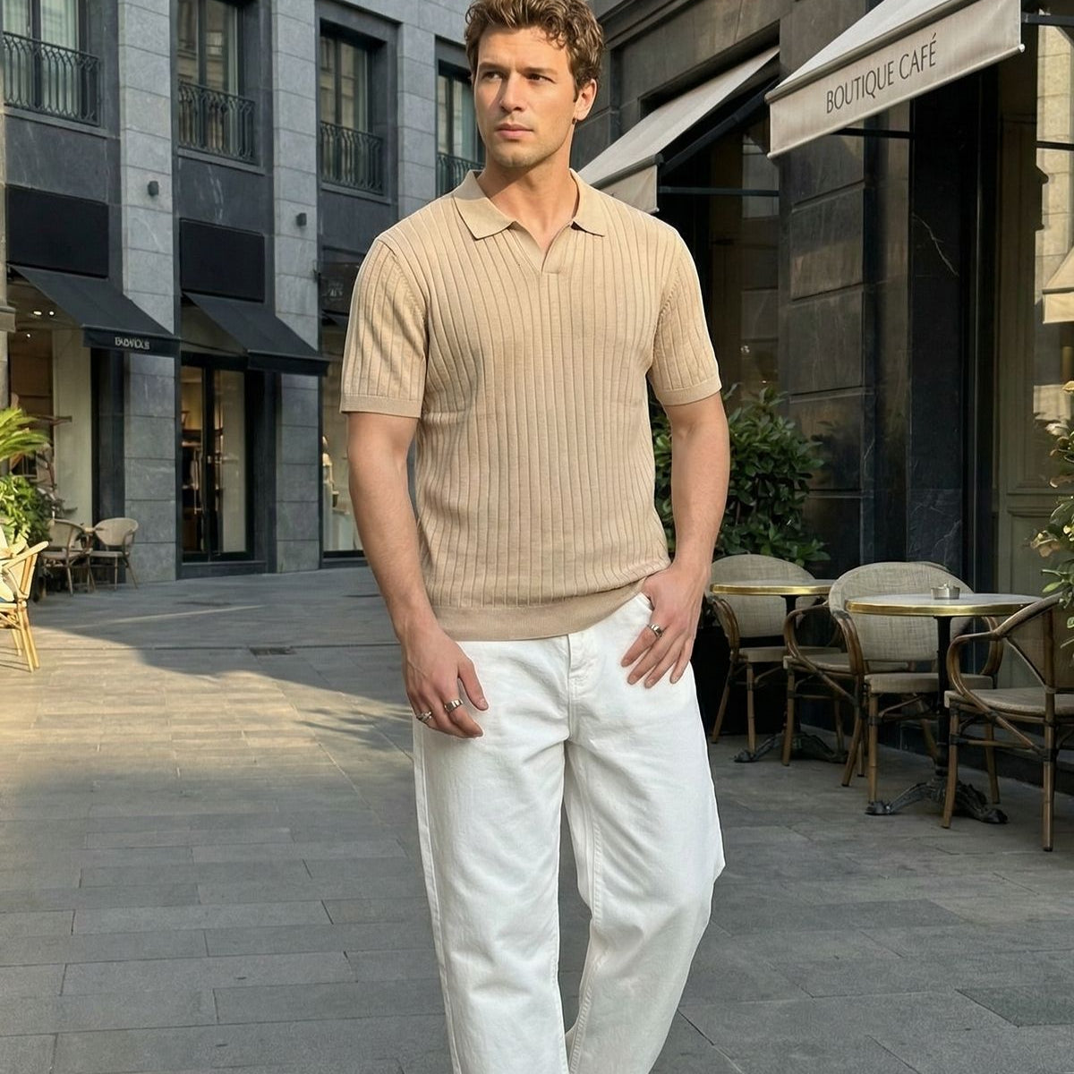 Sion Regular Fit Erkek Kısa Kol Triko Polo Yaka Tişört
