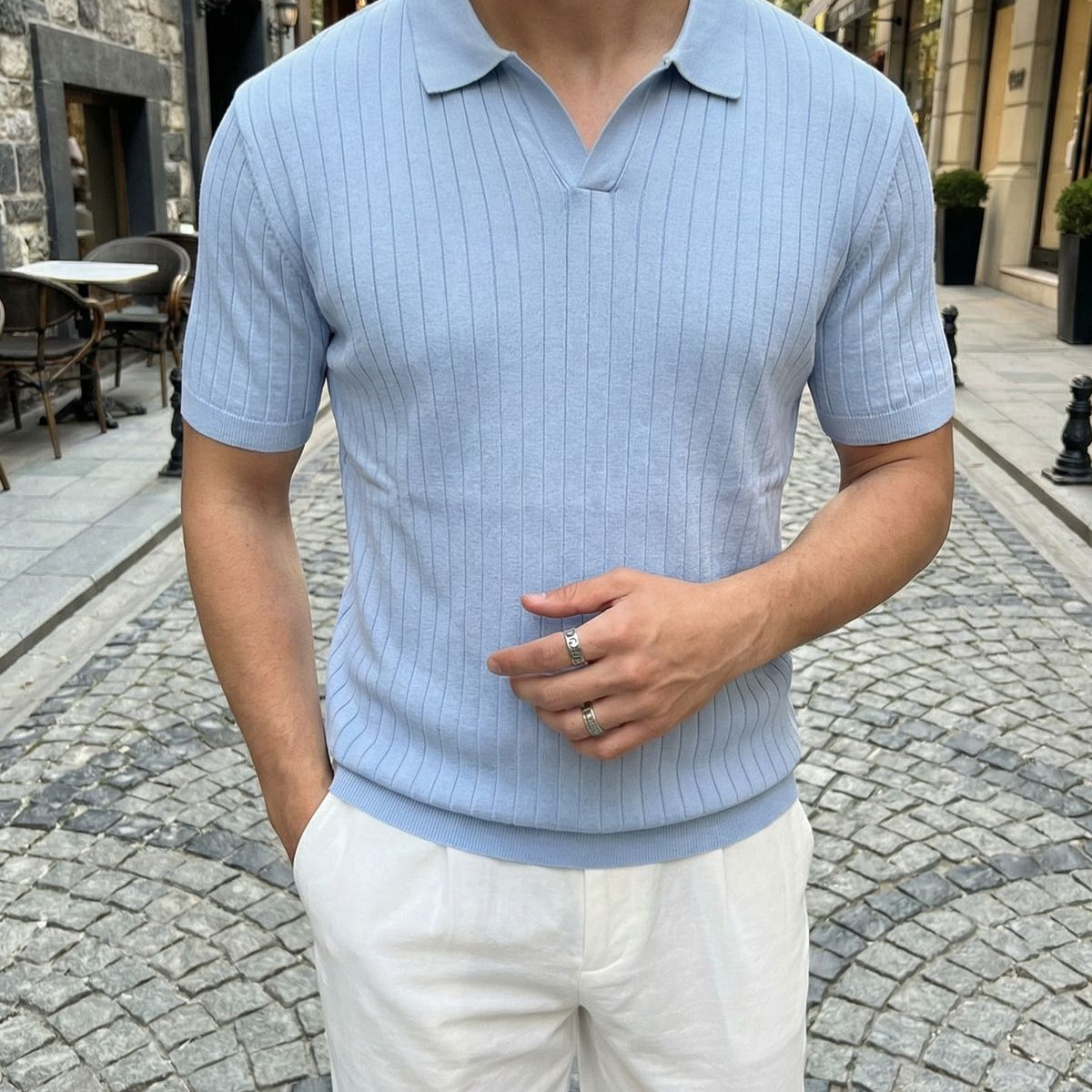 Sion Regular Fit Erkek Kısa Kol Triko Polo Yaka Tişört