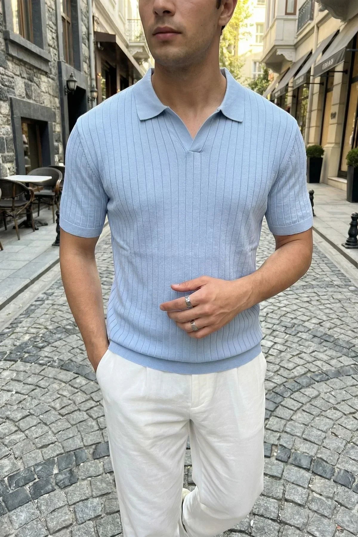 Sion Regular Fit Erkek Kısa Kol Triko Polo Yaka Tişört - Livio Ferri