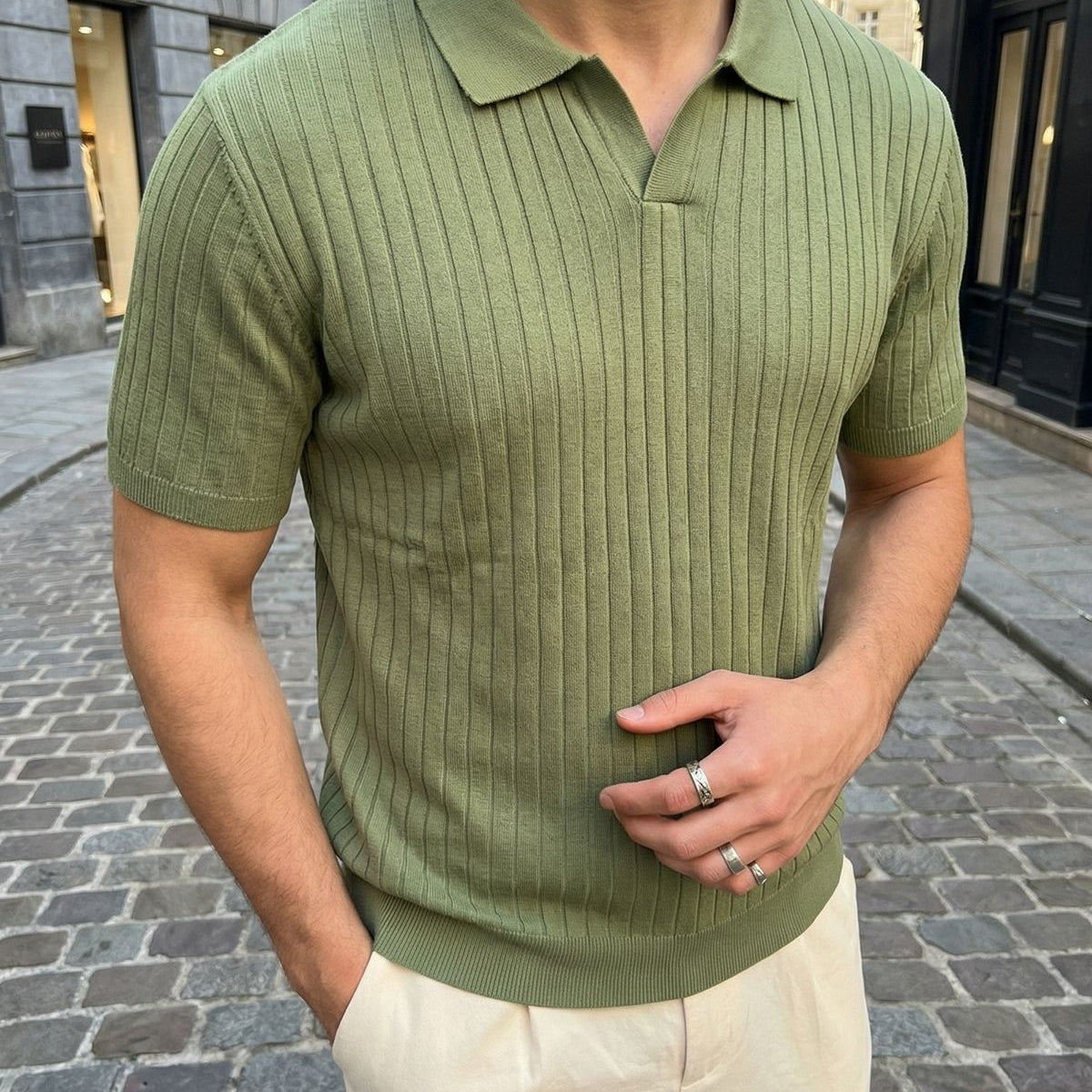Sion Regular Fit Erkek Kısa Kol Triko Polo Yaka Tişört