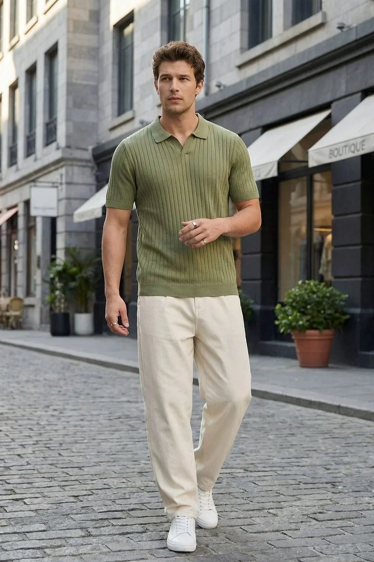 Sion Regular Fit Erkek Kısa Kol Triko Polo Yaka Tişört - Livio Ferri