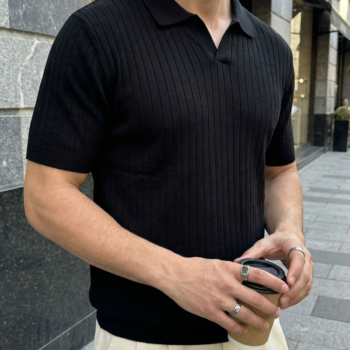 Sion Regular Fit Erkek Kısa Kol Triko Polo Yaka Tişört