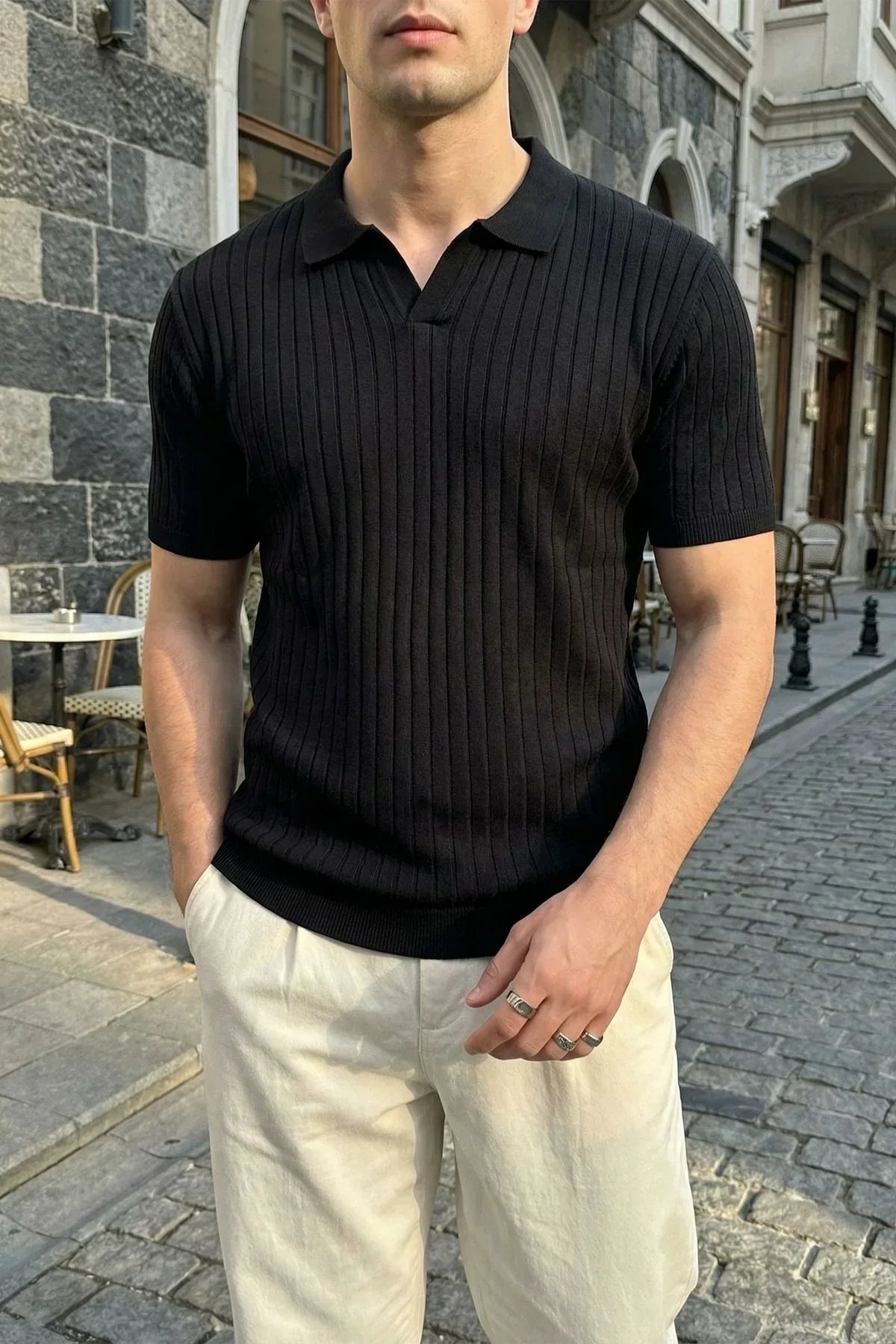 Sion Regular Fit Erkek Kısa Kol Triko Polo Yaka Tişört - Livio Ferri