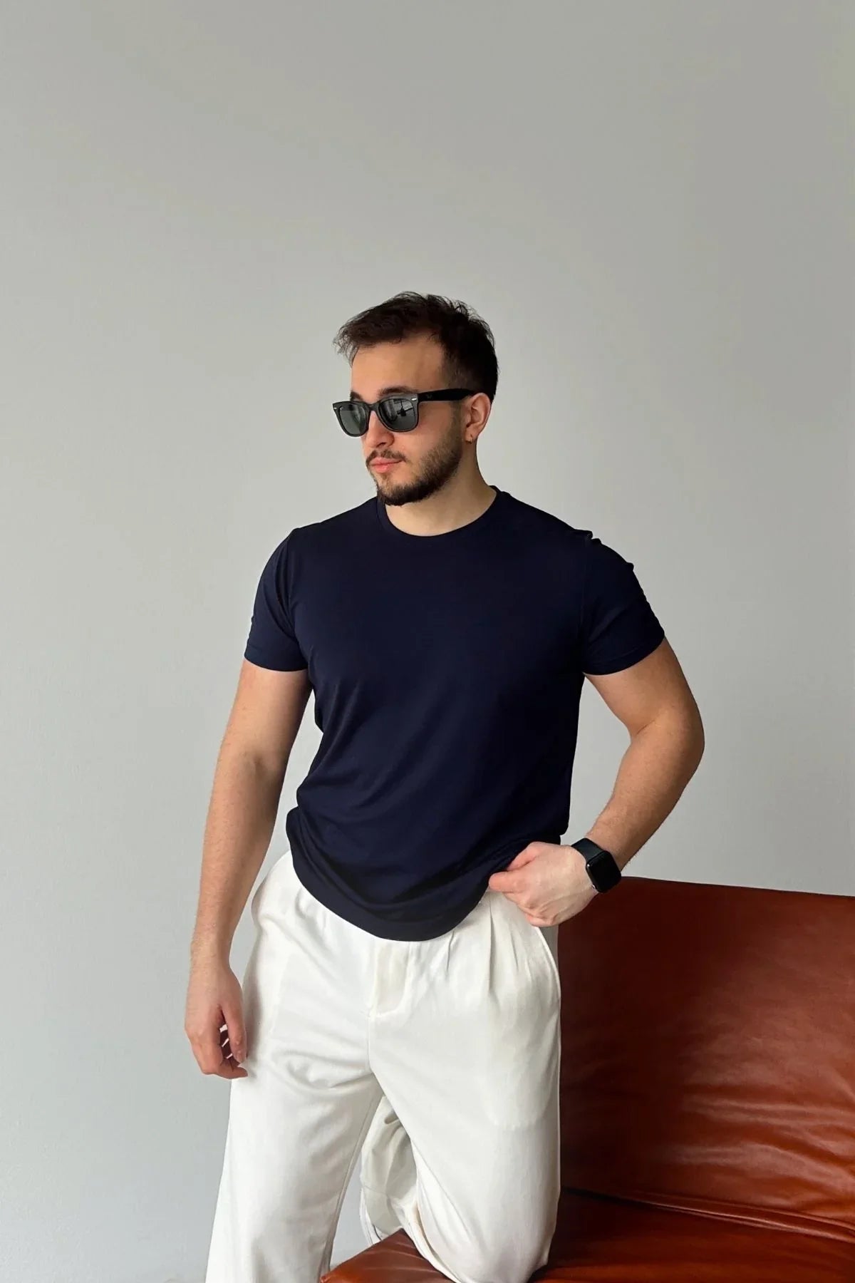 Sogom Erkek Bisiklet Yaka Extra soft Regular Fit Kısa Kollu Tişört - Livio Ferri