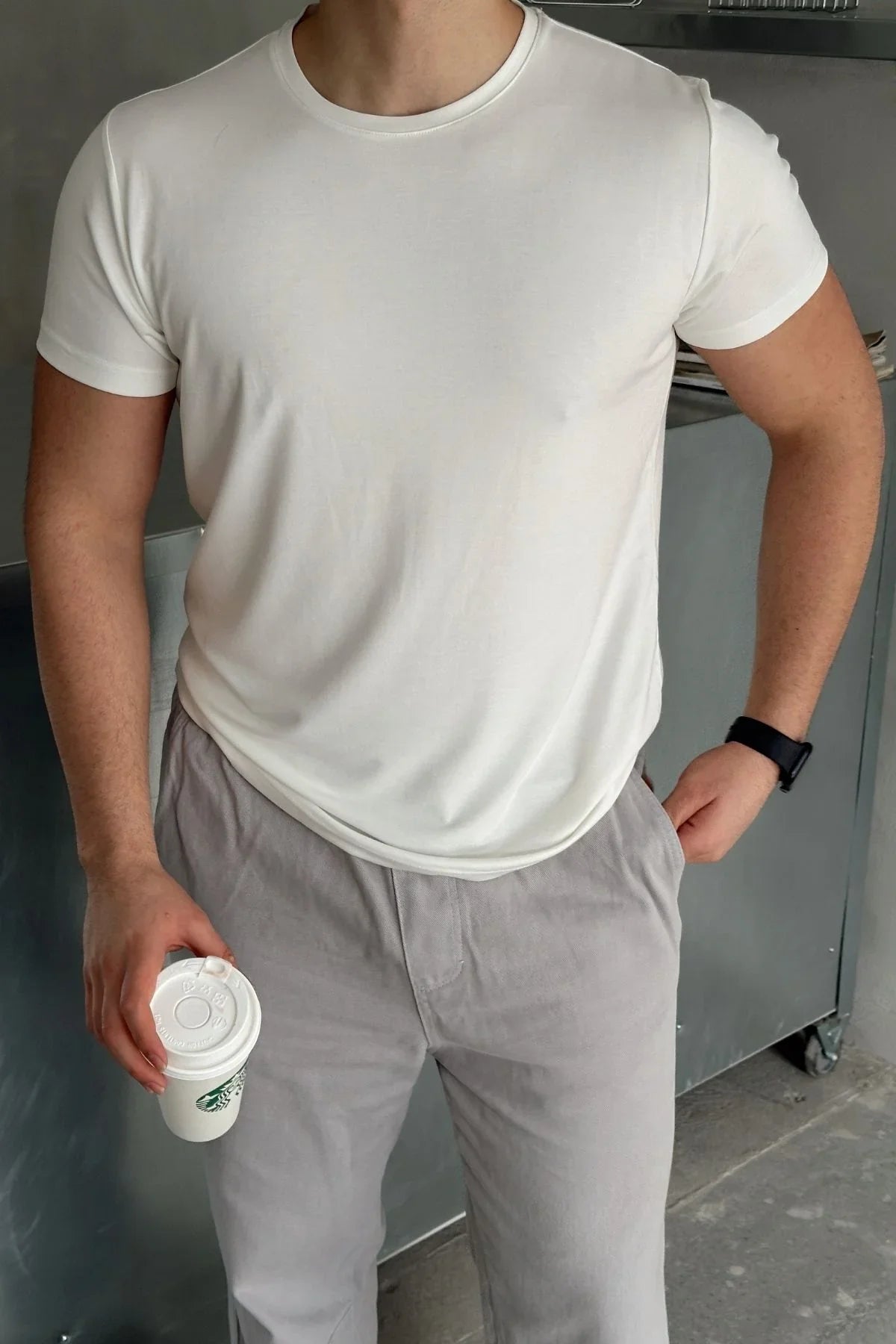 Sogom Erkek Bisiklet Yaka Extra soft Regular Fit Kısa Kollu Tişört - Livio Ferri