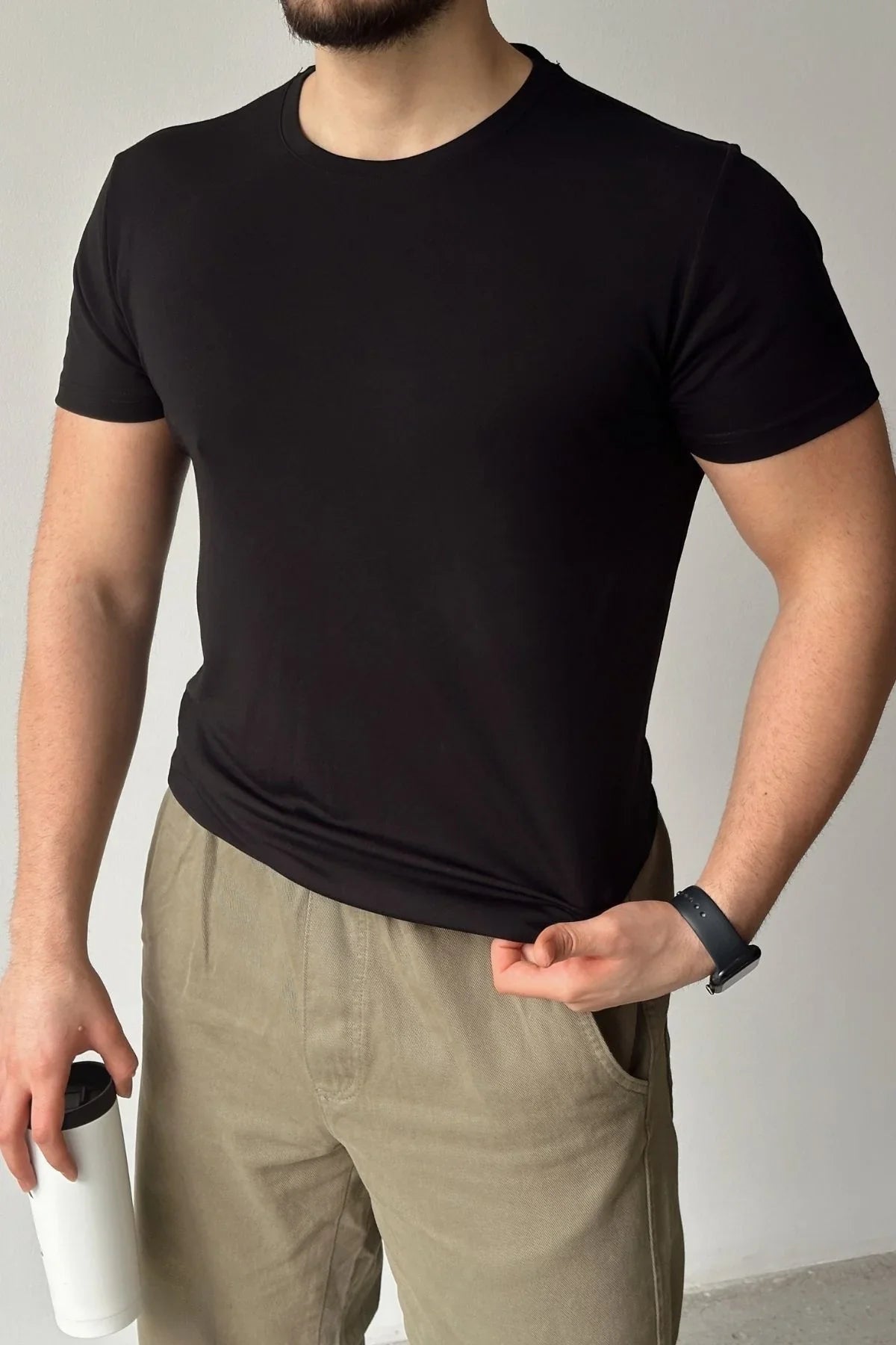 Sogom Erkek Bisiklet Yaka Extra soft Regular Fit Kısa Kollu Tişört - Livio Ferri