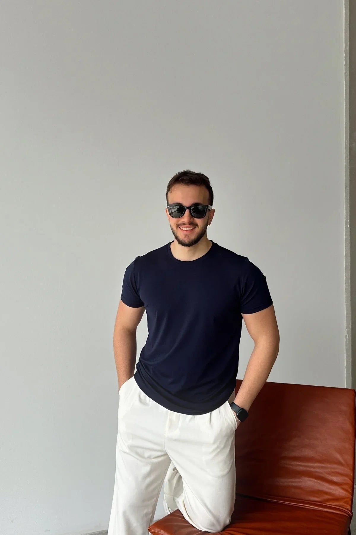 Sogom Erkek Bisiklet Yaka Extra soft Regular Fit Kısa Kollu Tişört - Livio Ferri