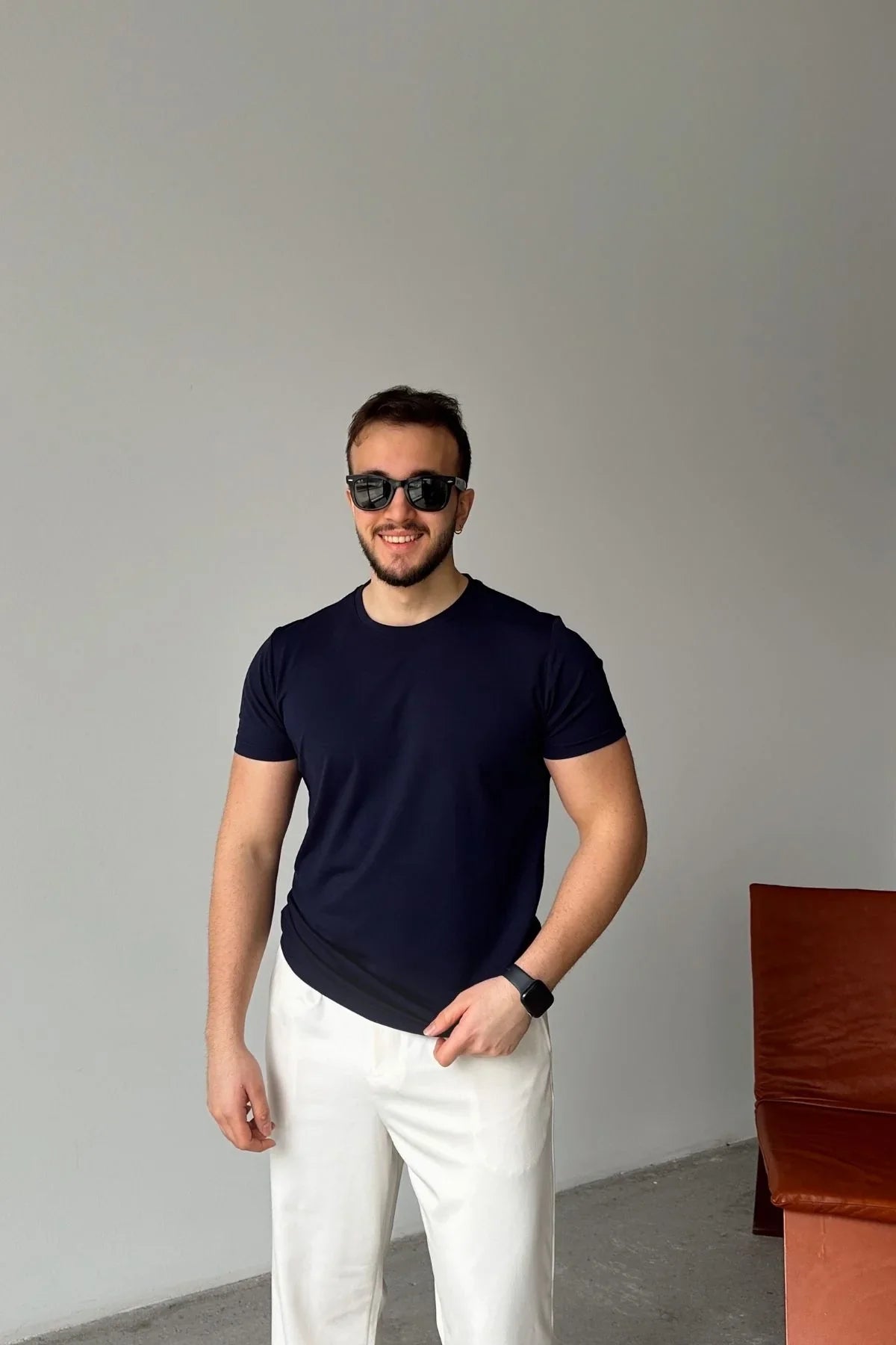 Sogom Erkek Bisiklet Yaka Extra soft Regular Fit Kısa Kollu Tişört - Livio Ferri