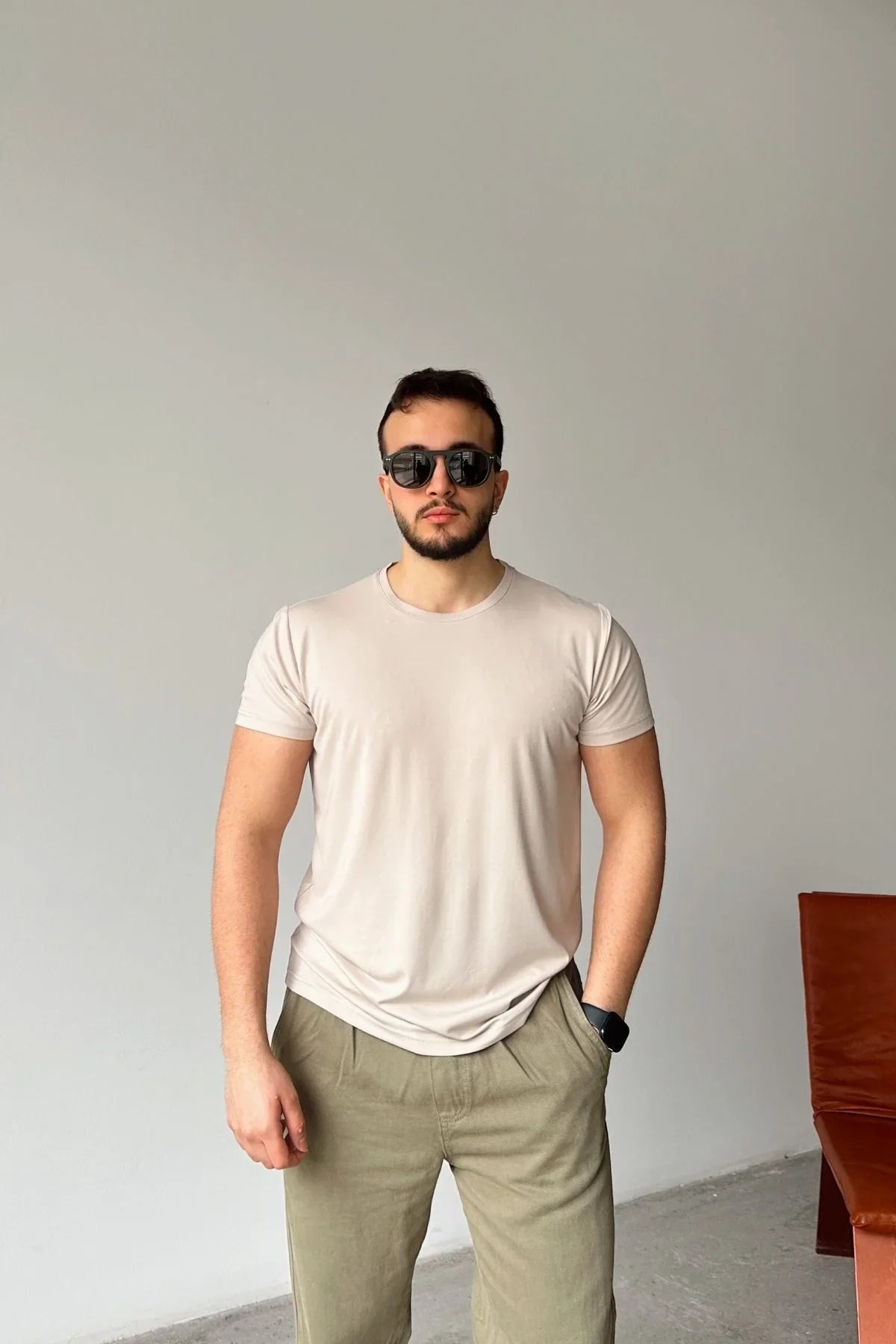 Sogom Erkek Bisiklet Yaka Extra soft Regular Fit Kısa Kollu Tişört - Livio Ferri