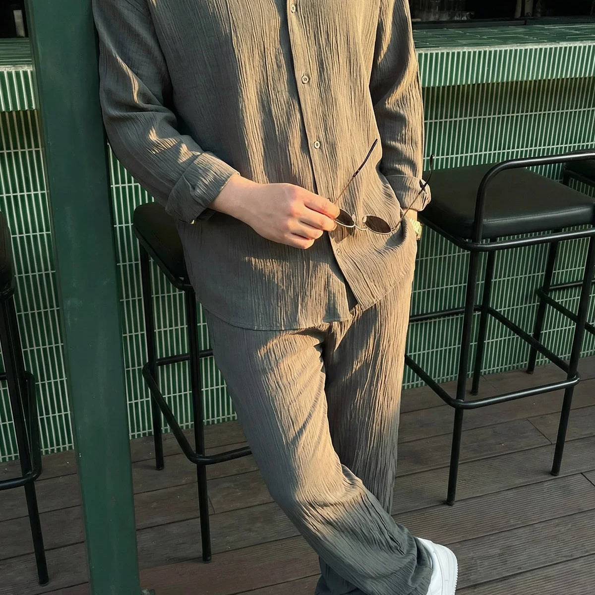 sonora-100-pamuk-oversize-krinkil-erkek-alt-ust-takim-27712 - Livio Ferri