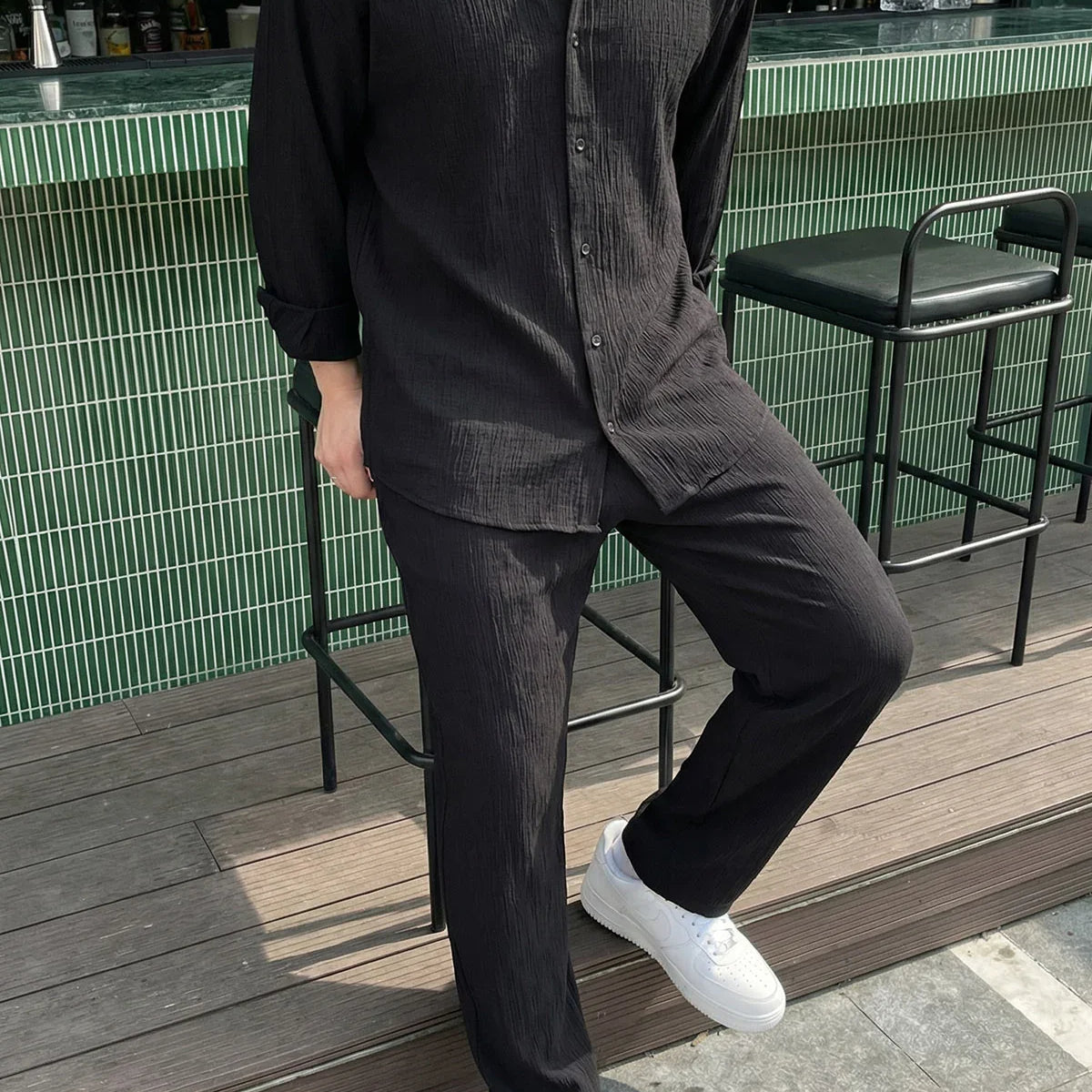 sonora-100-pamuk-oversize-krinkil-erkek-alt-ust-takim-27753 - Livio Ferri