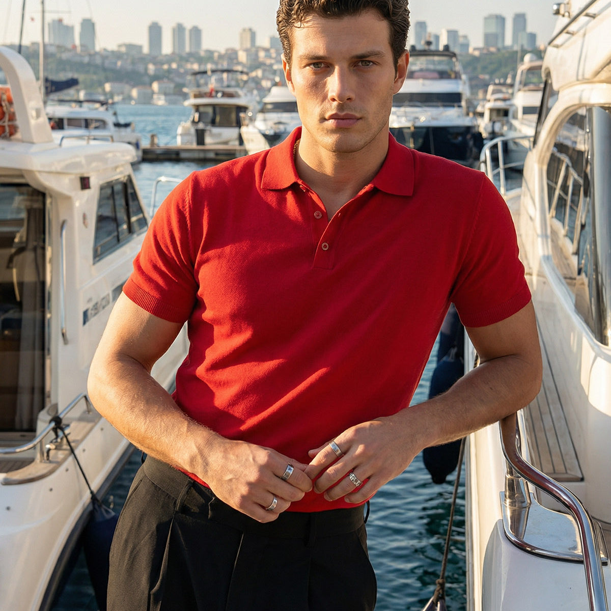 Surin Premium Pamuk Triko Polo Yaka Regular Fit Erkek Tişört