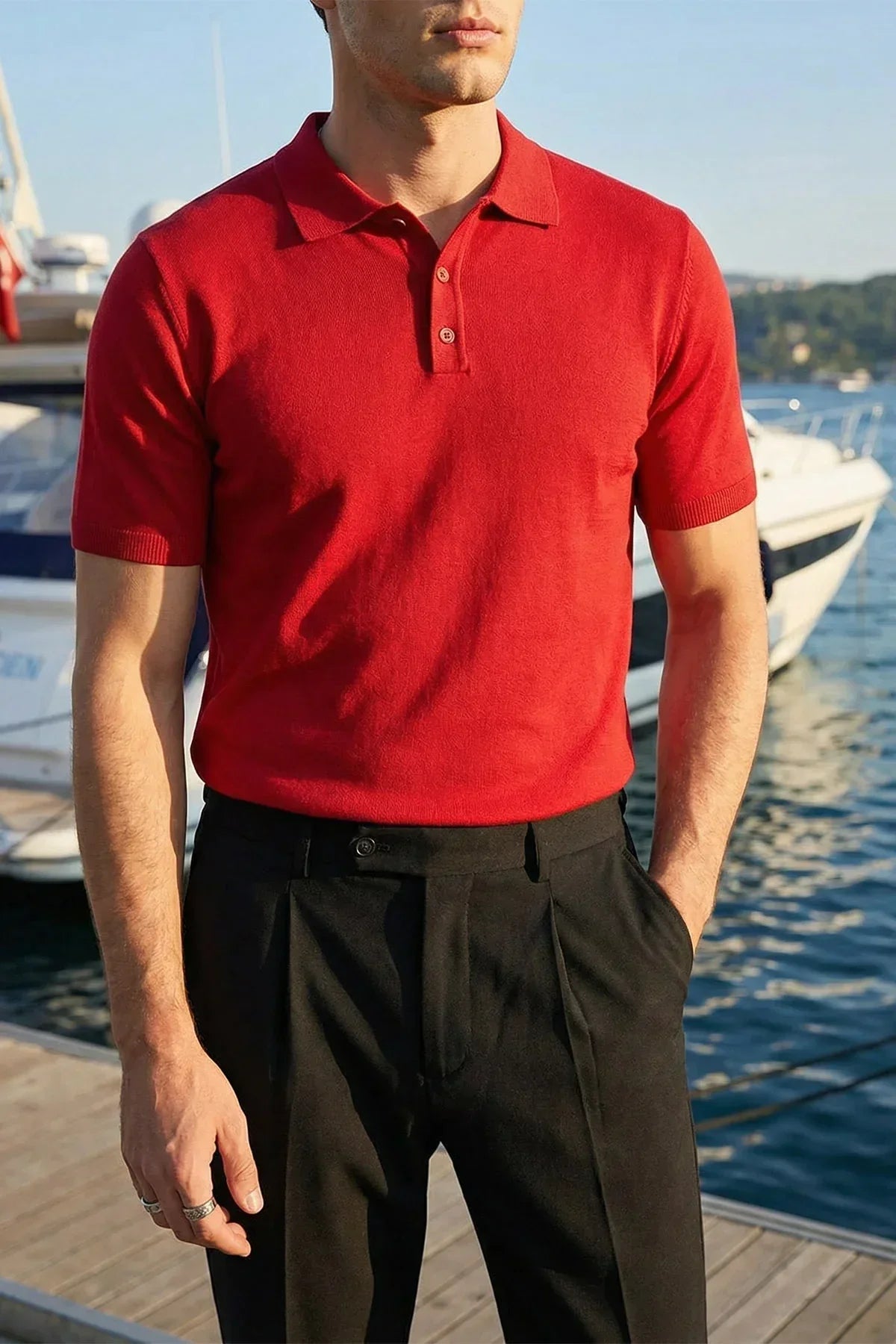 Surin Premium Pamuk Triko Polo Yaka Regular Fit Erkek Tişört - Livio Ferri