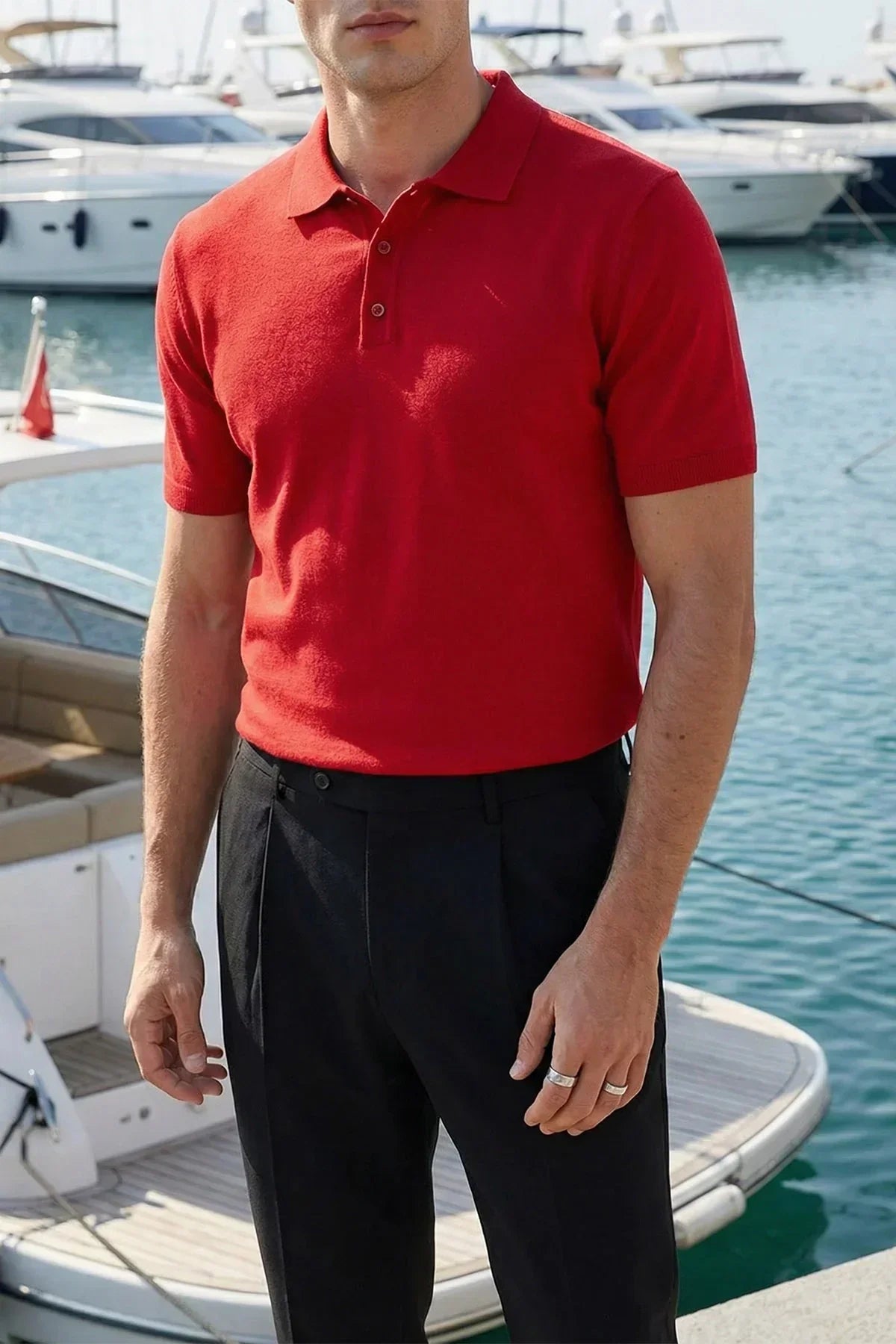 Surin Premium Pamuk Triko Polo Yaka Regular Fit Erkek Tişört - Livio Ferri