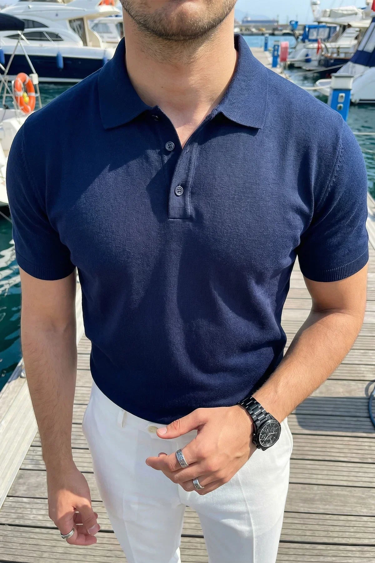 Surin Premium Pamuk Triko Polo Yaka Regular Fit Erkek Tişört - Livio Ferri