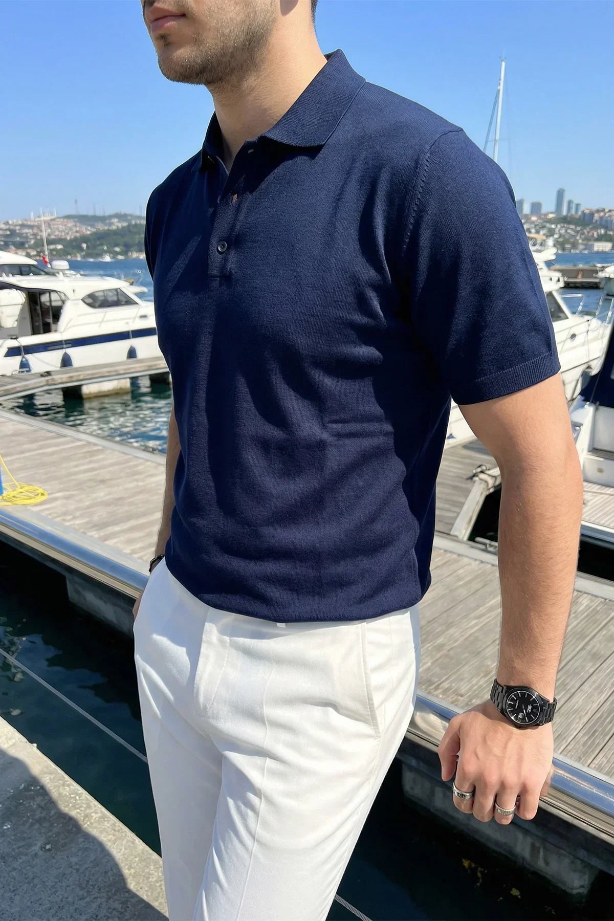 Surin Premium Pamuk Triko Polo Yaka Regular Fit Erkek Tişört - Livio Ferri