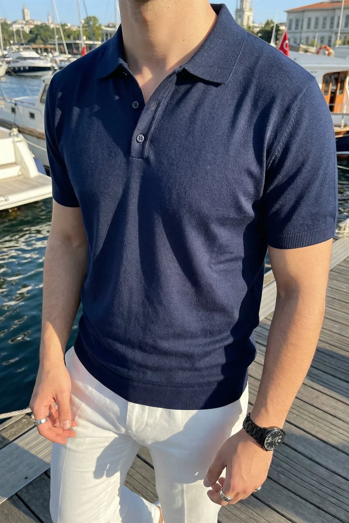 Surin Premium Pamuk Triko Polo Yaka Regular Fit Erkek Tişört - Livio Ferri