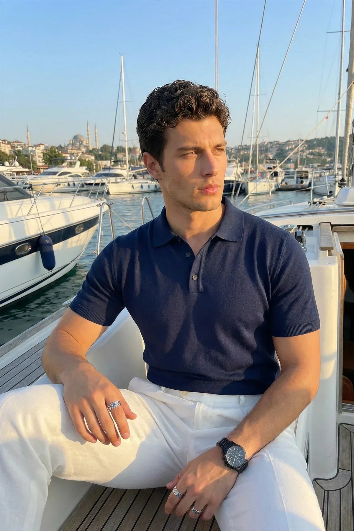 Surin Premium Pamuk Triko Polo Yaka Regular Fit Erkek Tişört - Livio Ferri