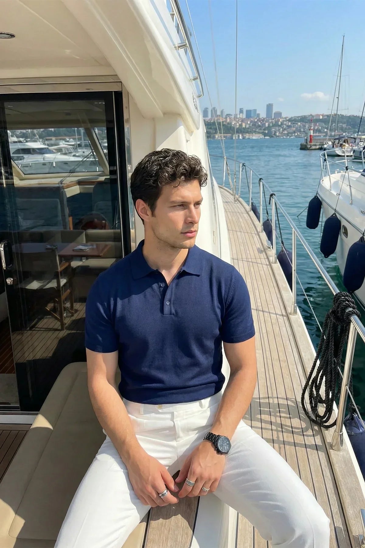 Surin Premium Pamuk Triko Polo Yaka Regular Fit Erkek Tişört - Livio Ferri