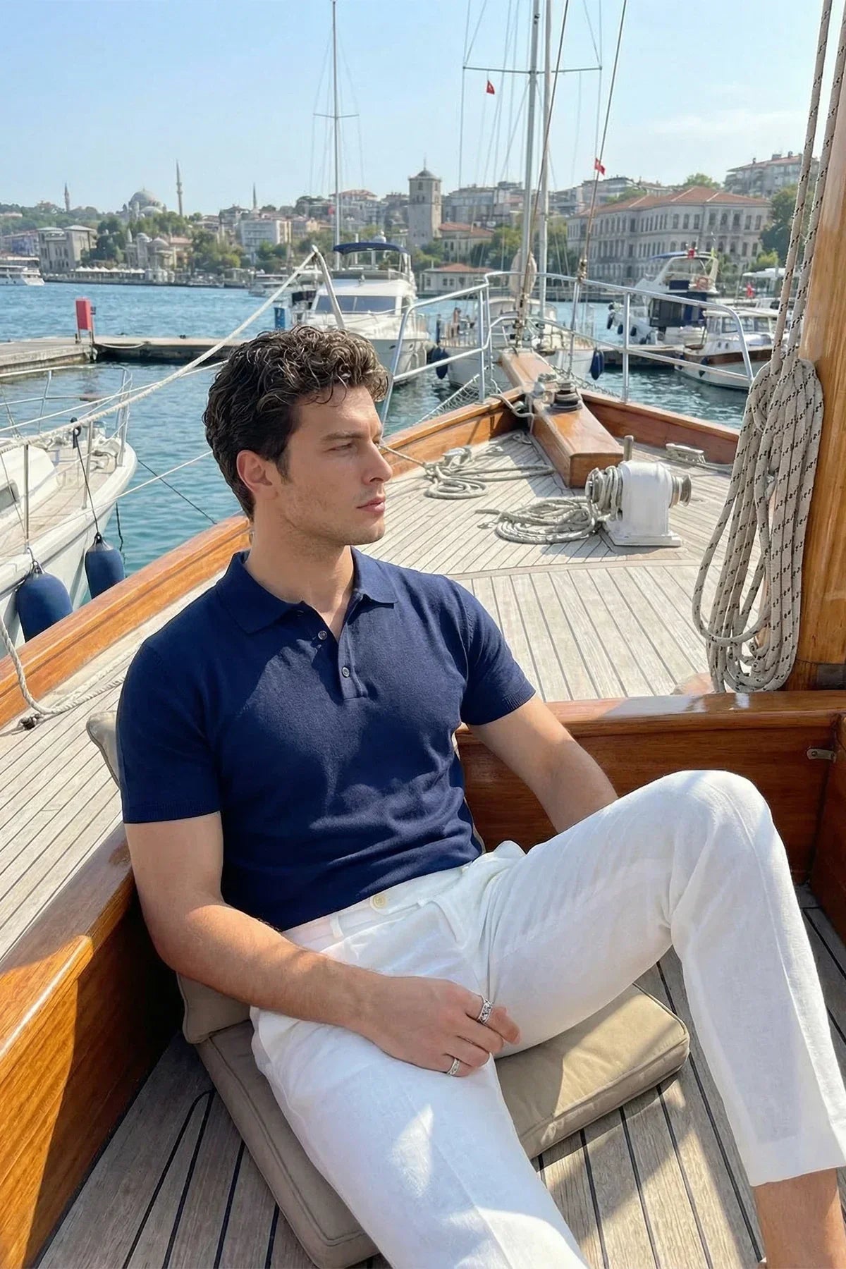 Surin Premium Pamuk Triko Polo Yaka Regular Fit Erkek Tişört - Livio Ferri
