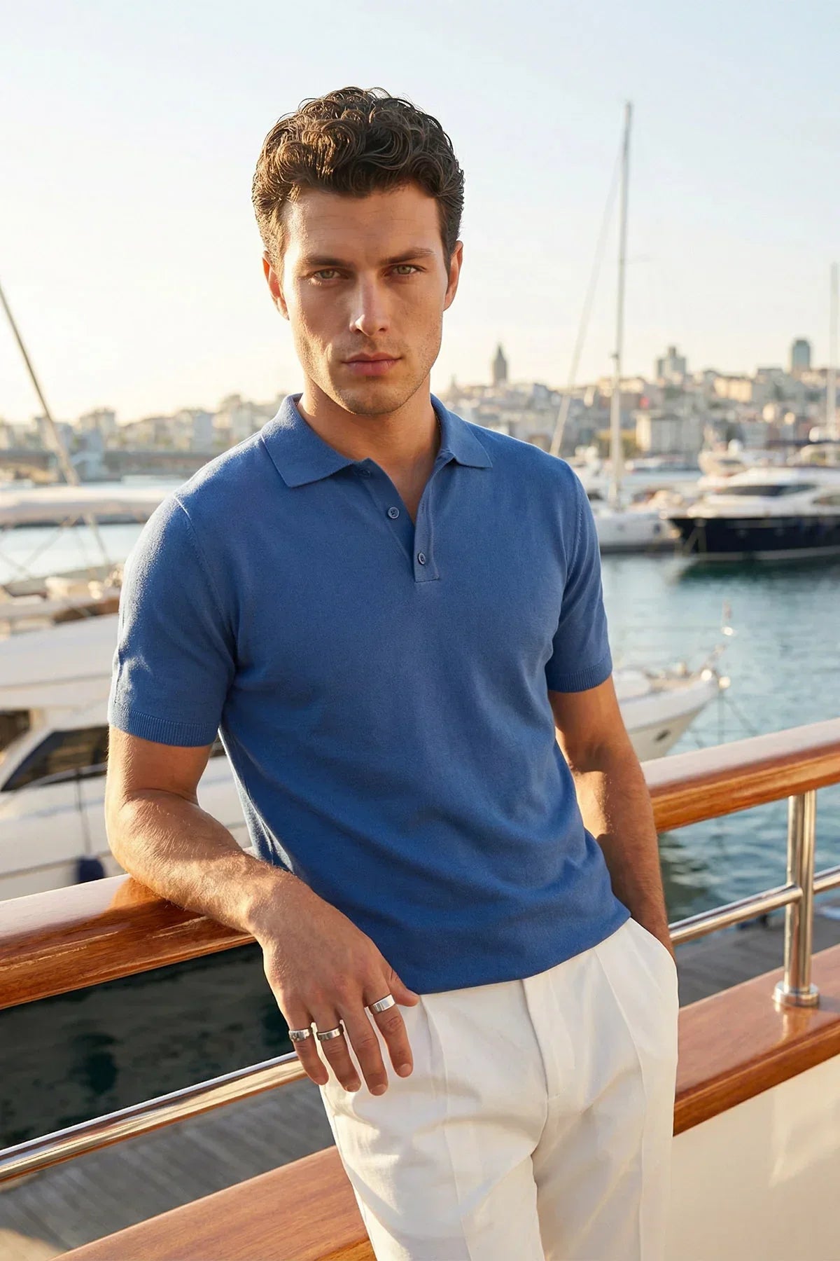 Surin Premium Pamuk Triko Polo Yaka Regular Fit Erkek Tişört - Livio Ferri