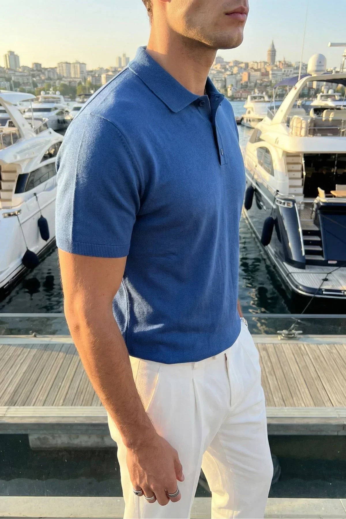Surin Premium Pamuk Triko Polo Yaka Regular Fit Erkek Tişört - Livio Ferri