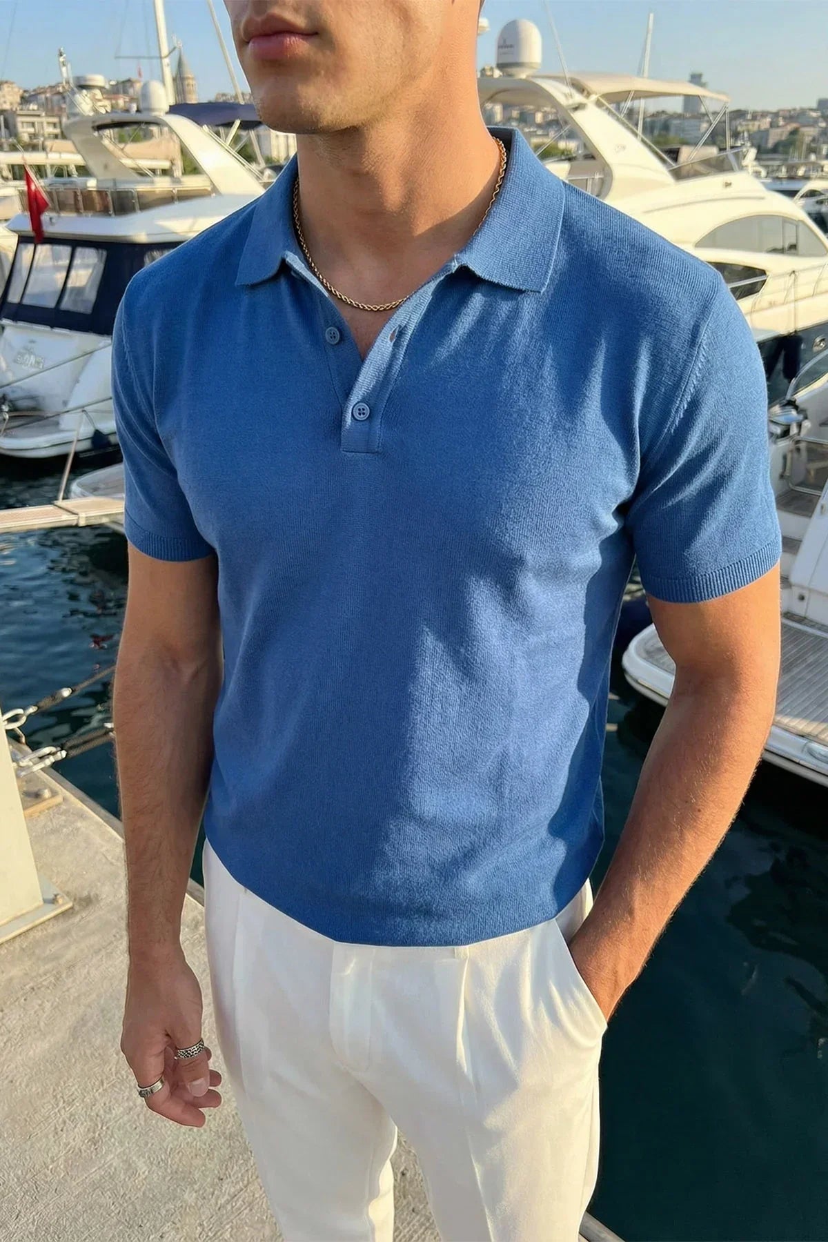Surin Premium Pamuk Triko Polo Yaka Regular Fit Erkek Tişört - Livio Ferri