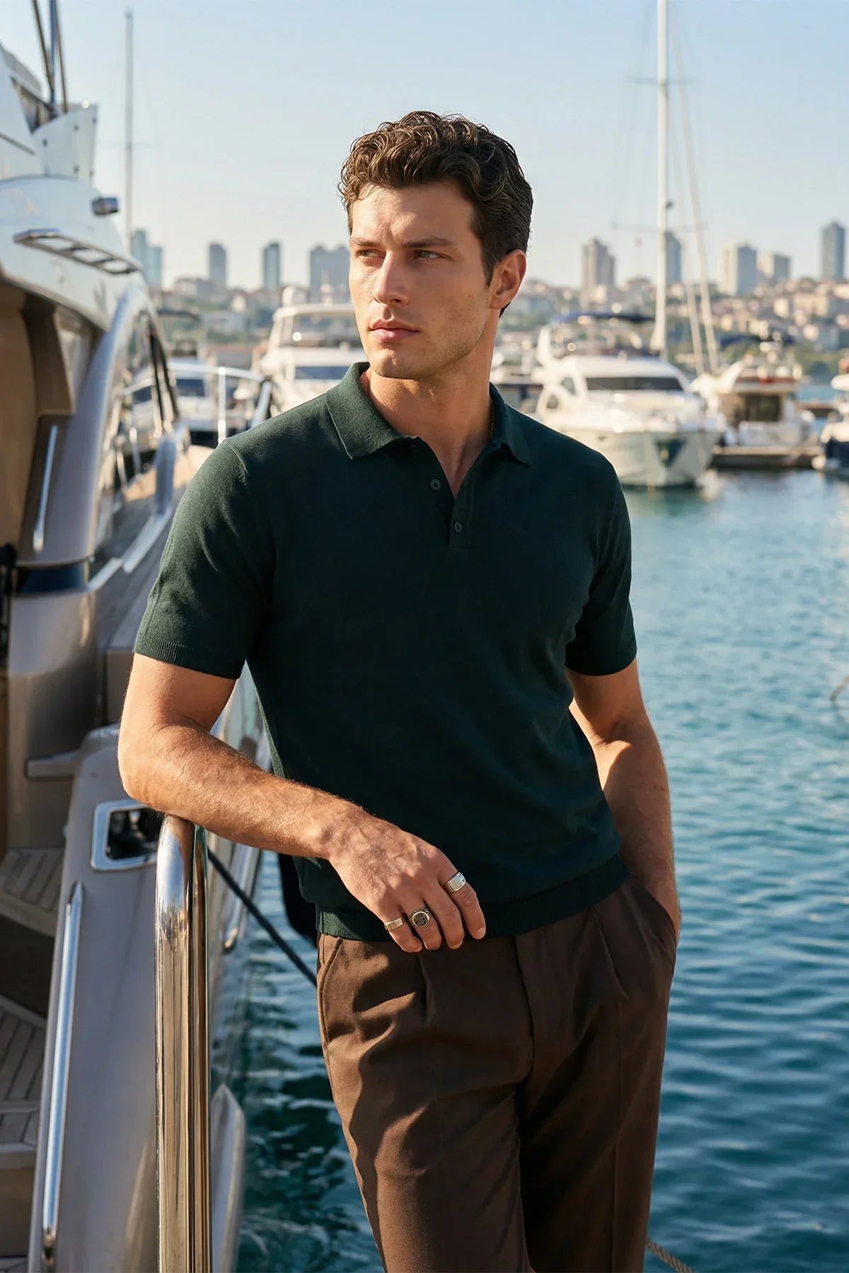 Surin Premium Pamuk Triko Polo Yaka Regular Fit Erkek Tişört - Livio Ferri