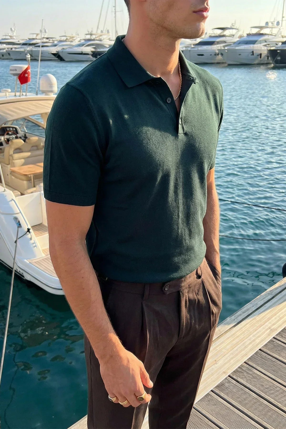 Surin Premium Pamuk Triko Polo Yaka Regular Fit Erkek Tişört - Livio Ferri