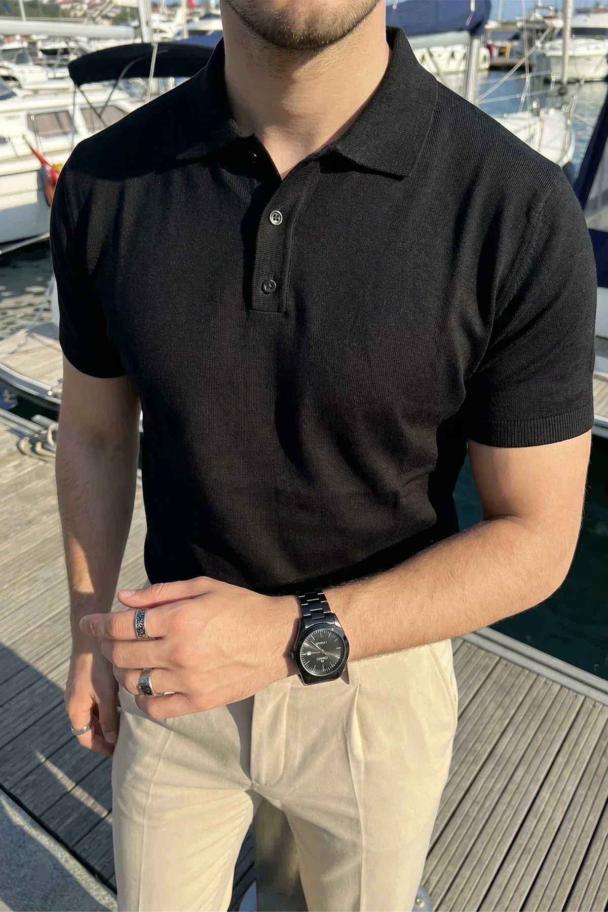 Surin Premium Pamuk Triko Polo Yaka Regular Fit Erkek Tişört - Livio Ferri