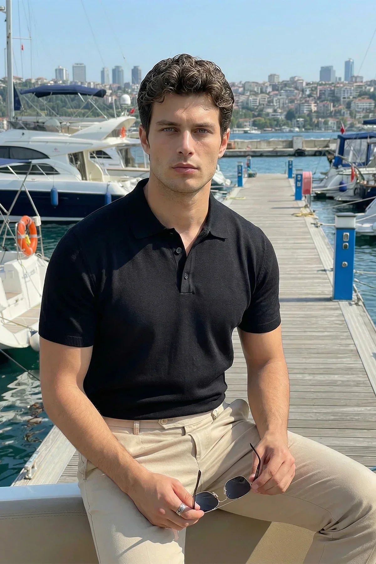Surin Premium Pamuk Triko Polo Yaka Regular Fit Erkek Tişört - Livio Ferri