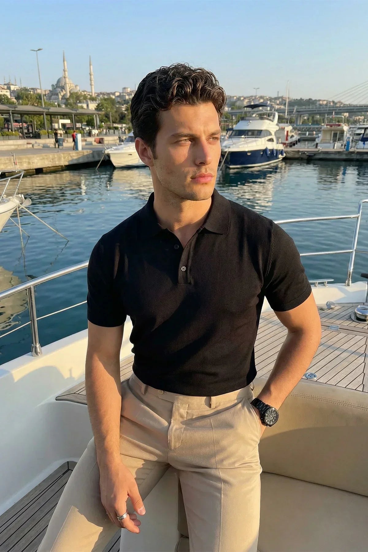Surin Premium Pamuk Triko Polo Yaka Regular Fit Erkek Tişört - Livio Ferri