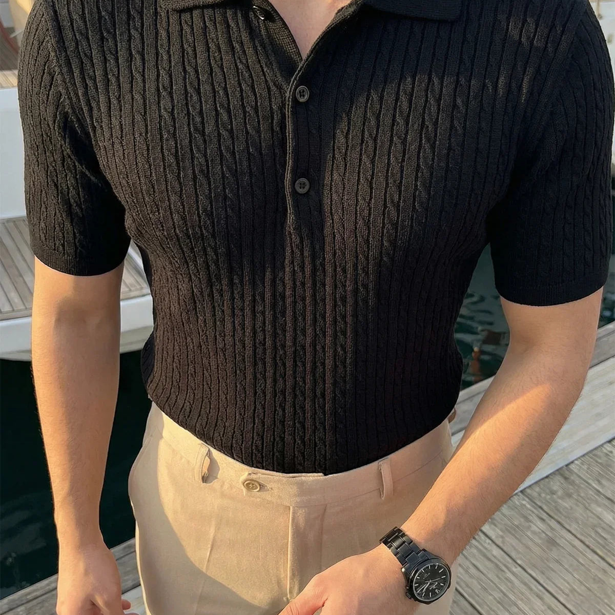 Tangi Premium Pamuk Slim Fit Polo Yaka Erkek Triko Tişört