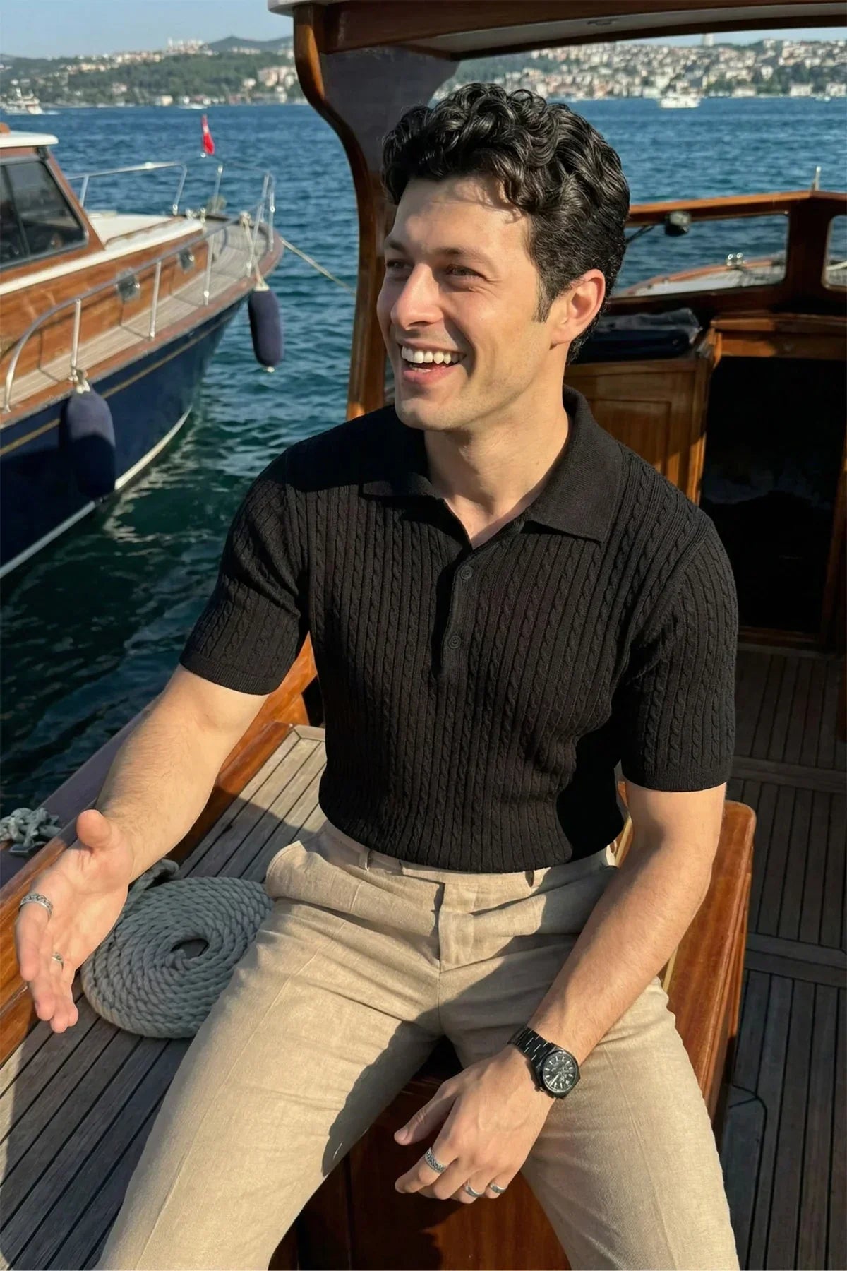 Tangi Premium Pamuk Slim Fit Polo Yaka Erkek Triko Tişört - Livio Ferri