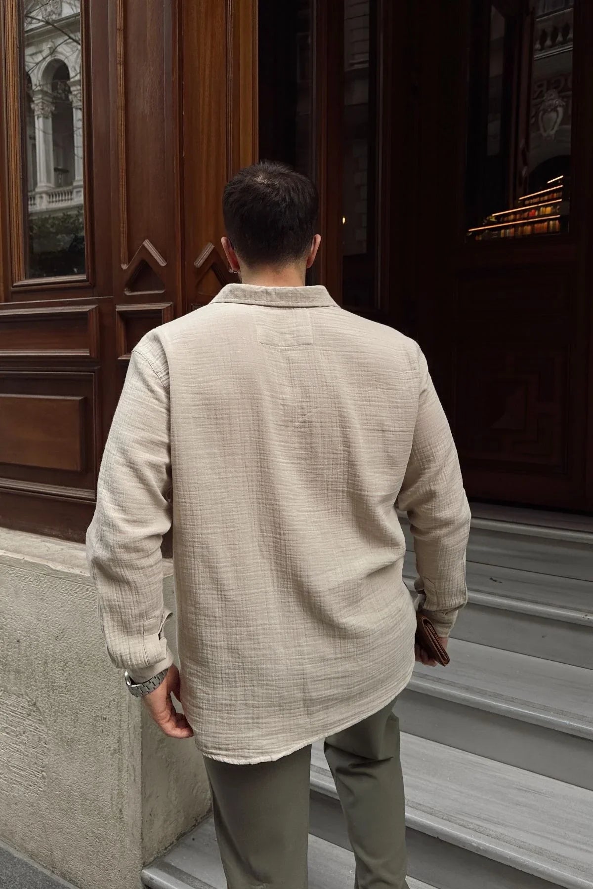 tap-erkek-oversize-pamuk-gomlek-22125 - Livio Ferri