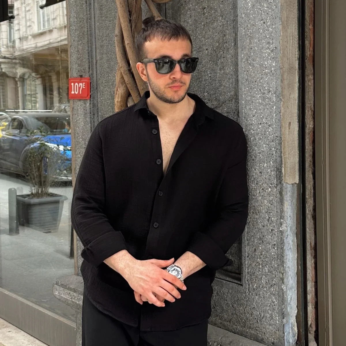 Tap Erkek Oversize Pamuk Gömlek - Livio Ferri