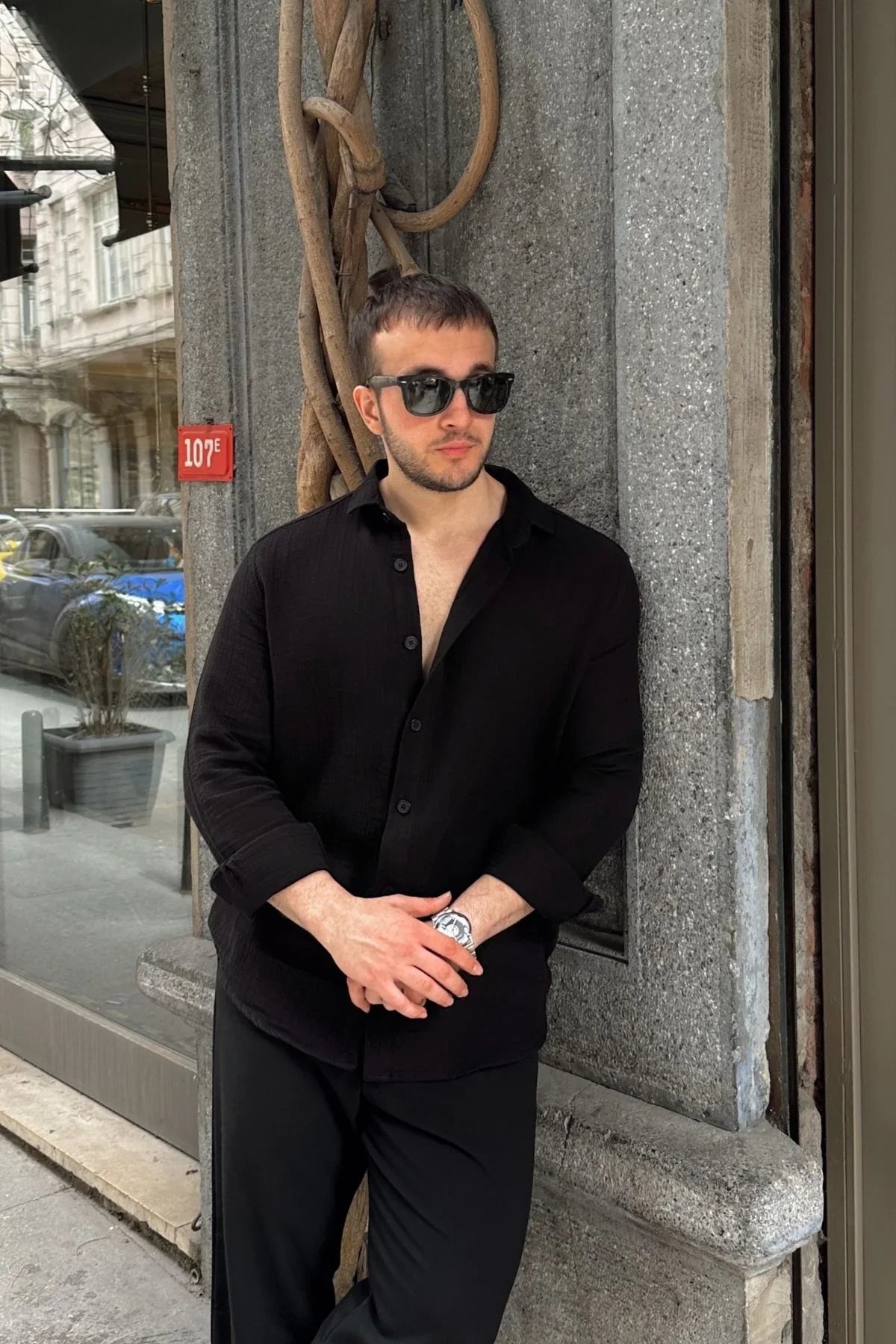 tap-erkek-oversize-pamuk-gomlek-22131 - Livio Ferri