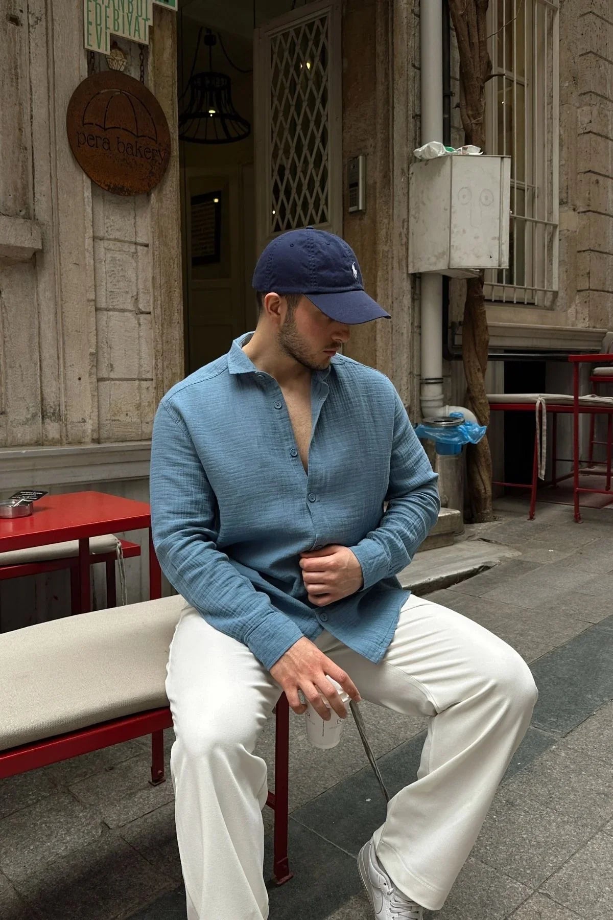 tap-erkek-oversize-pamuk-gomlek-22136 - Livio Ferri