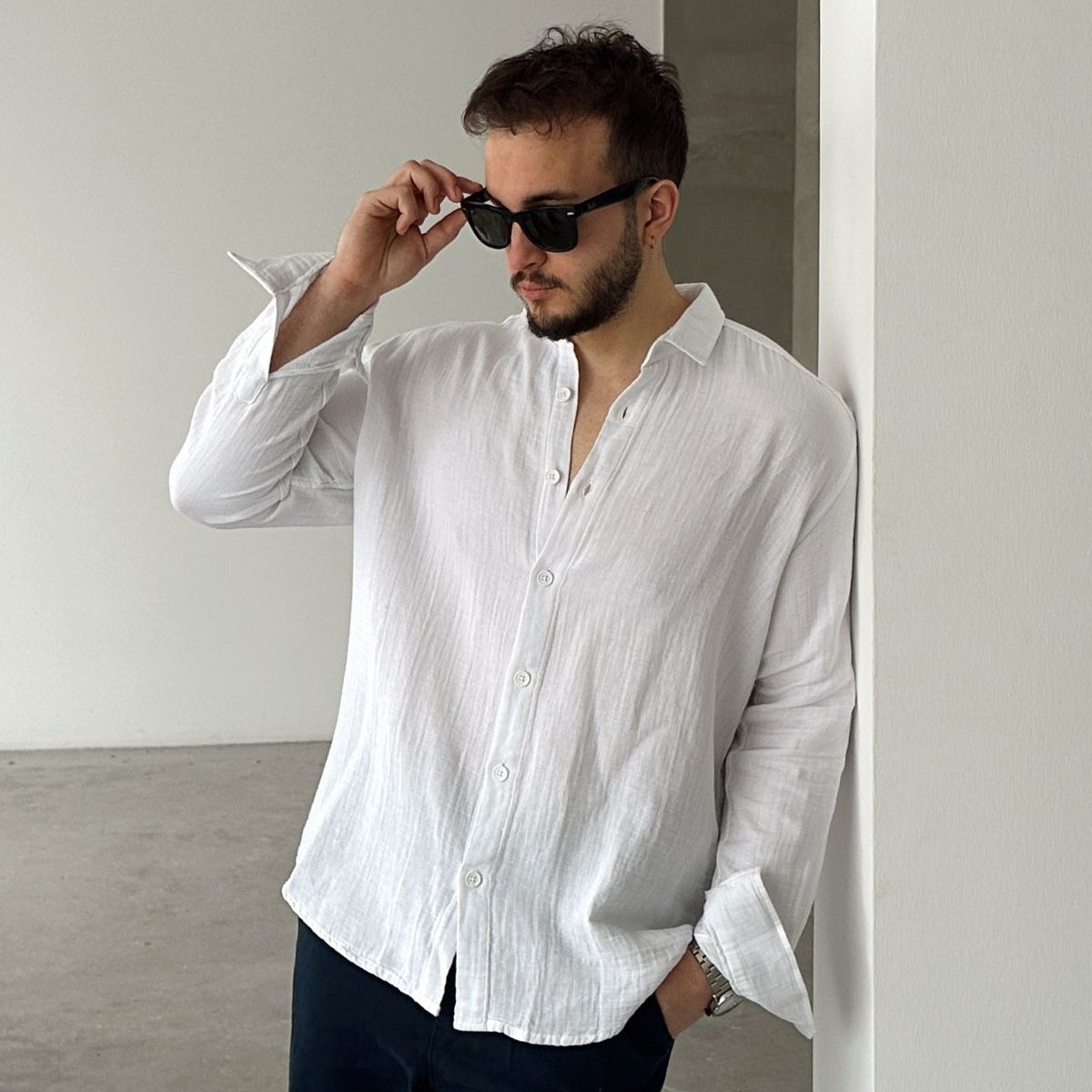 Tap Erkek Oversize Pamuk Gömlek