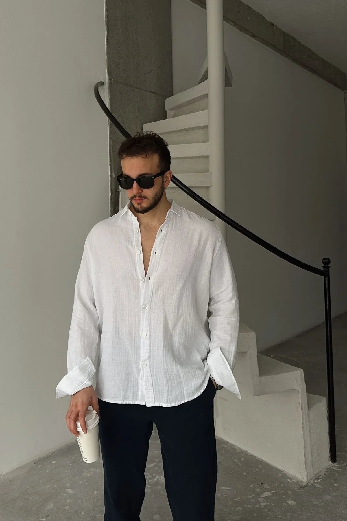 tap-erkek-oversize-pamuk-gomlek-22146 - Livio Ferri