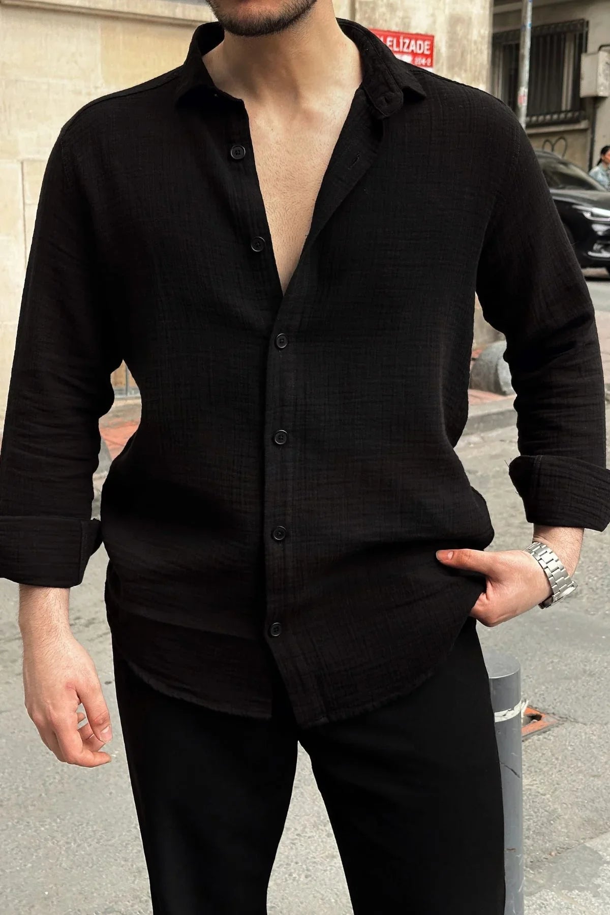 Tap Erkek Oversize Pamuk Gömlek - Livio Ferri