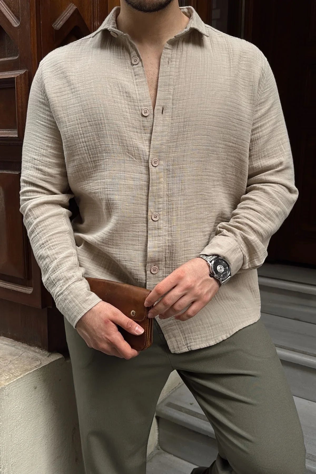 tap-erkek-oversize-pamuk-gomlek-22152 - Livio Ferri